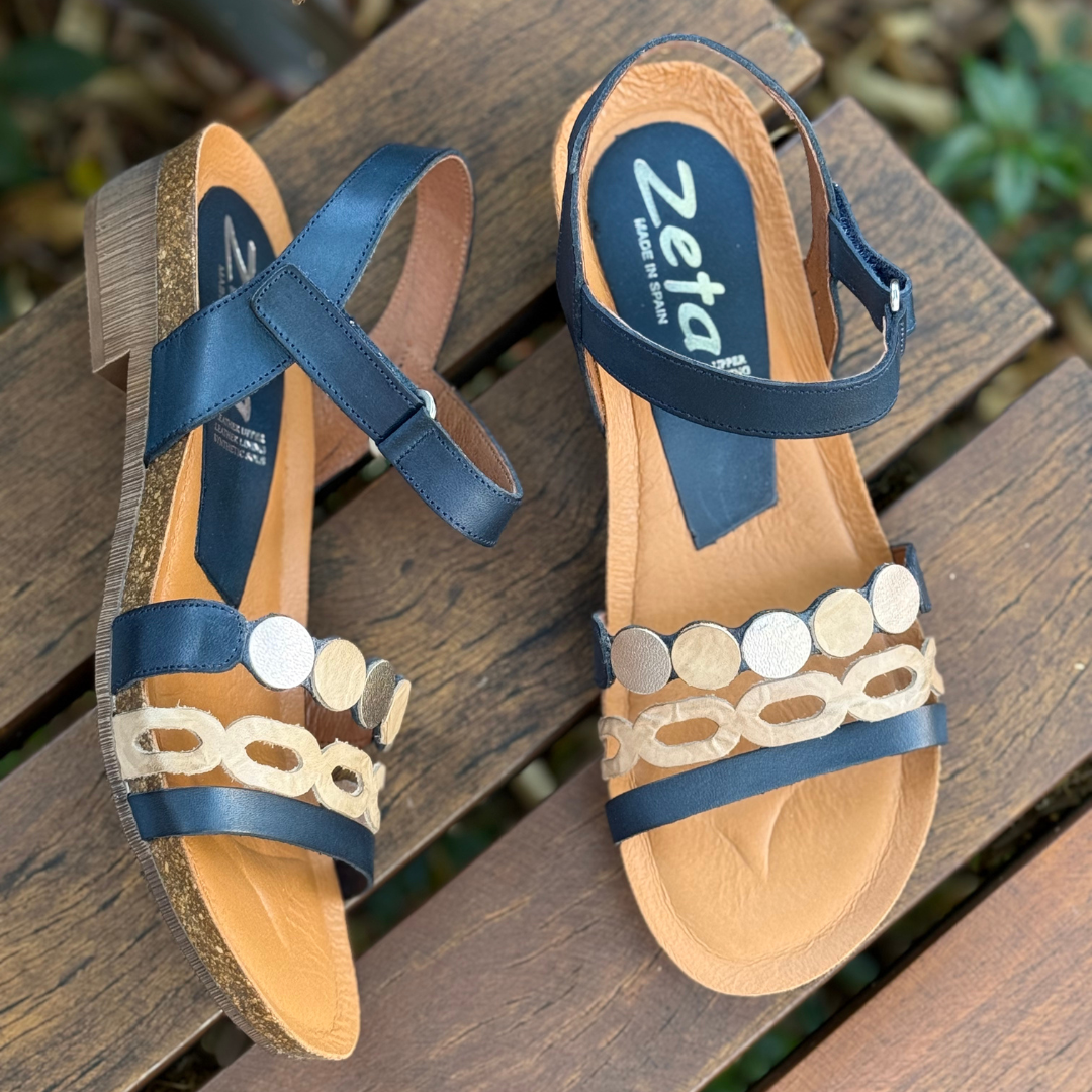 Zeta Idalia - Navy/Beige/Metallic