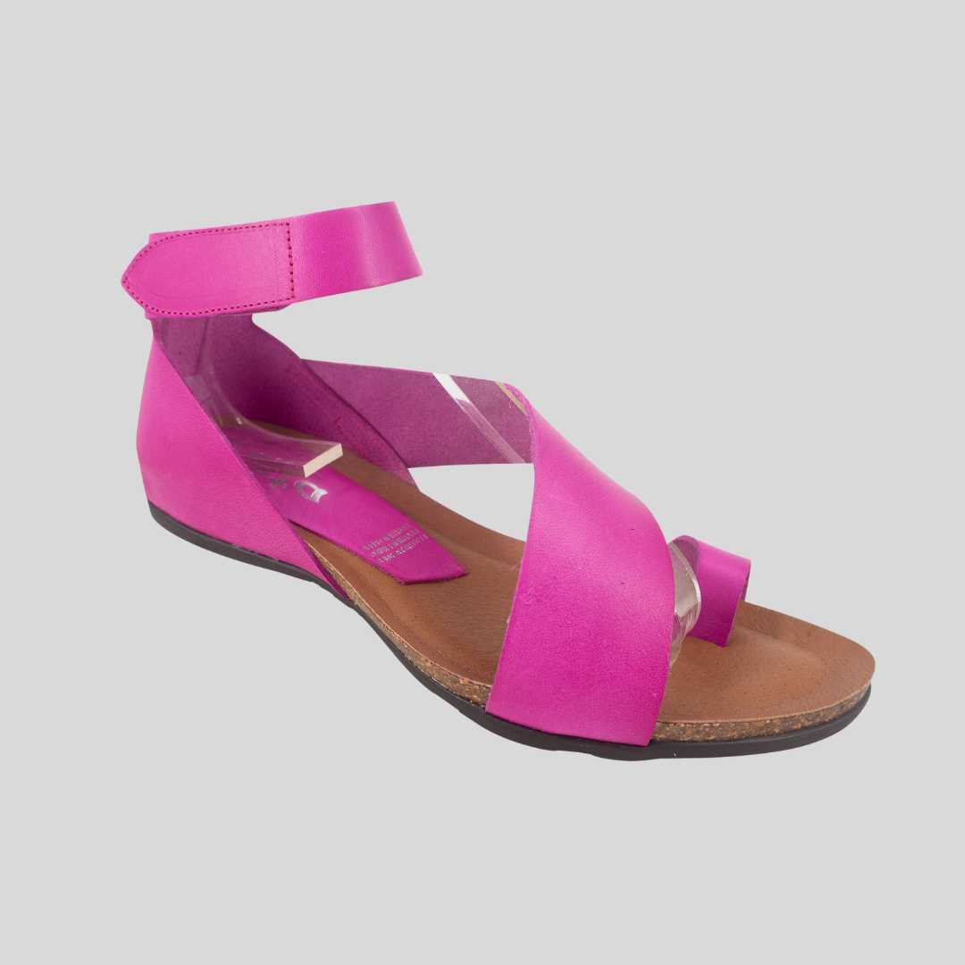 Hot Pink Womens Leather Sandals