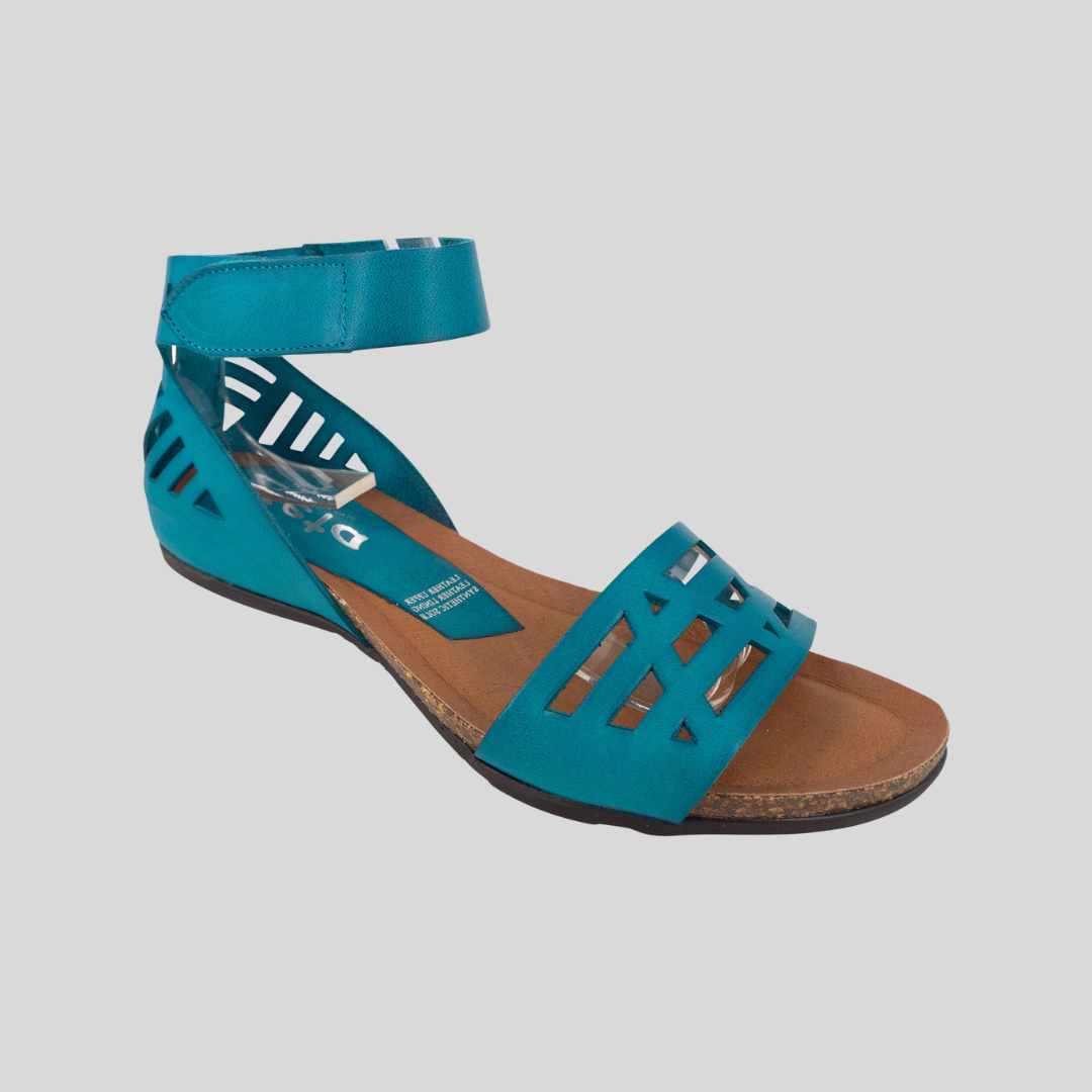 aqua blue womens leather sandals 