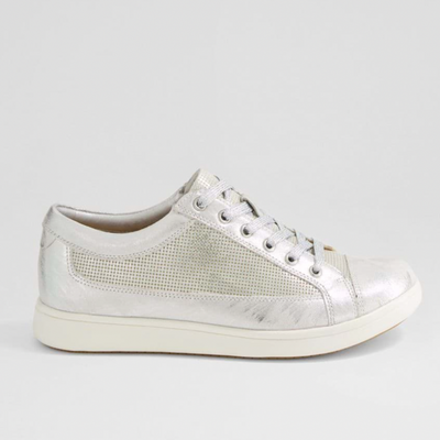 silver extra wide fitting sneakers by Ziera Shoes