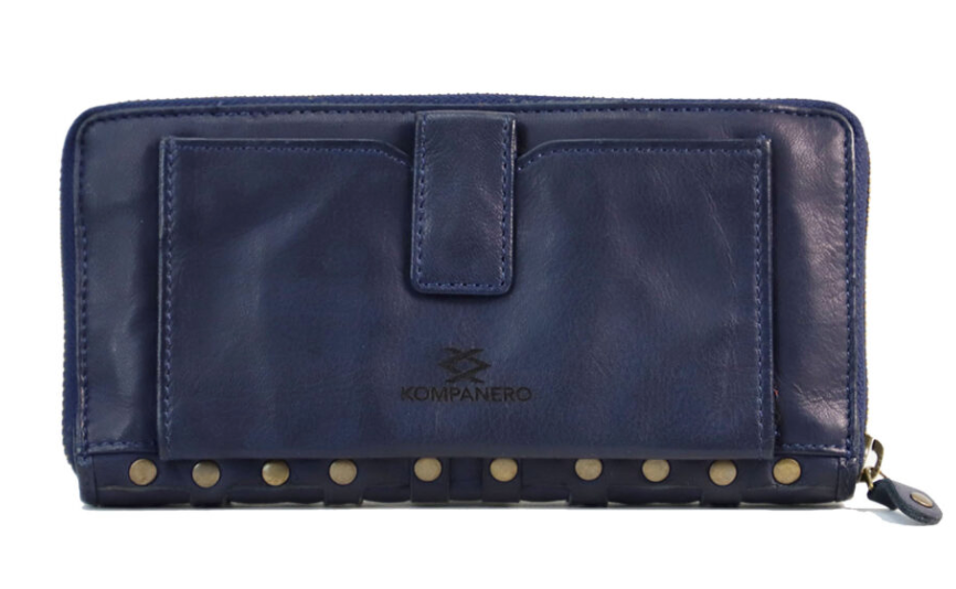 blue leather wallet
