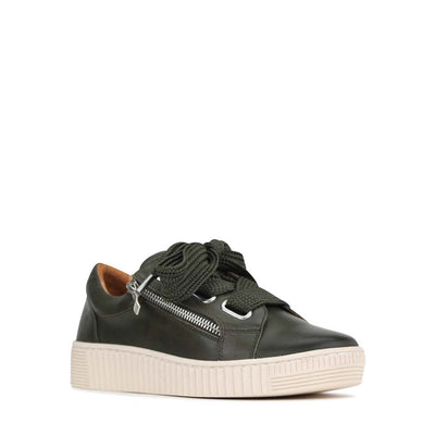 Leather sneakers by Eos Footwear Olive 
