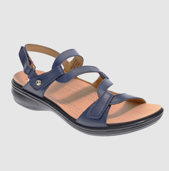 Blue French arch support sandals Miami by Revere Shoes