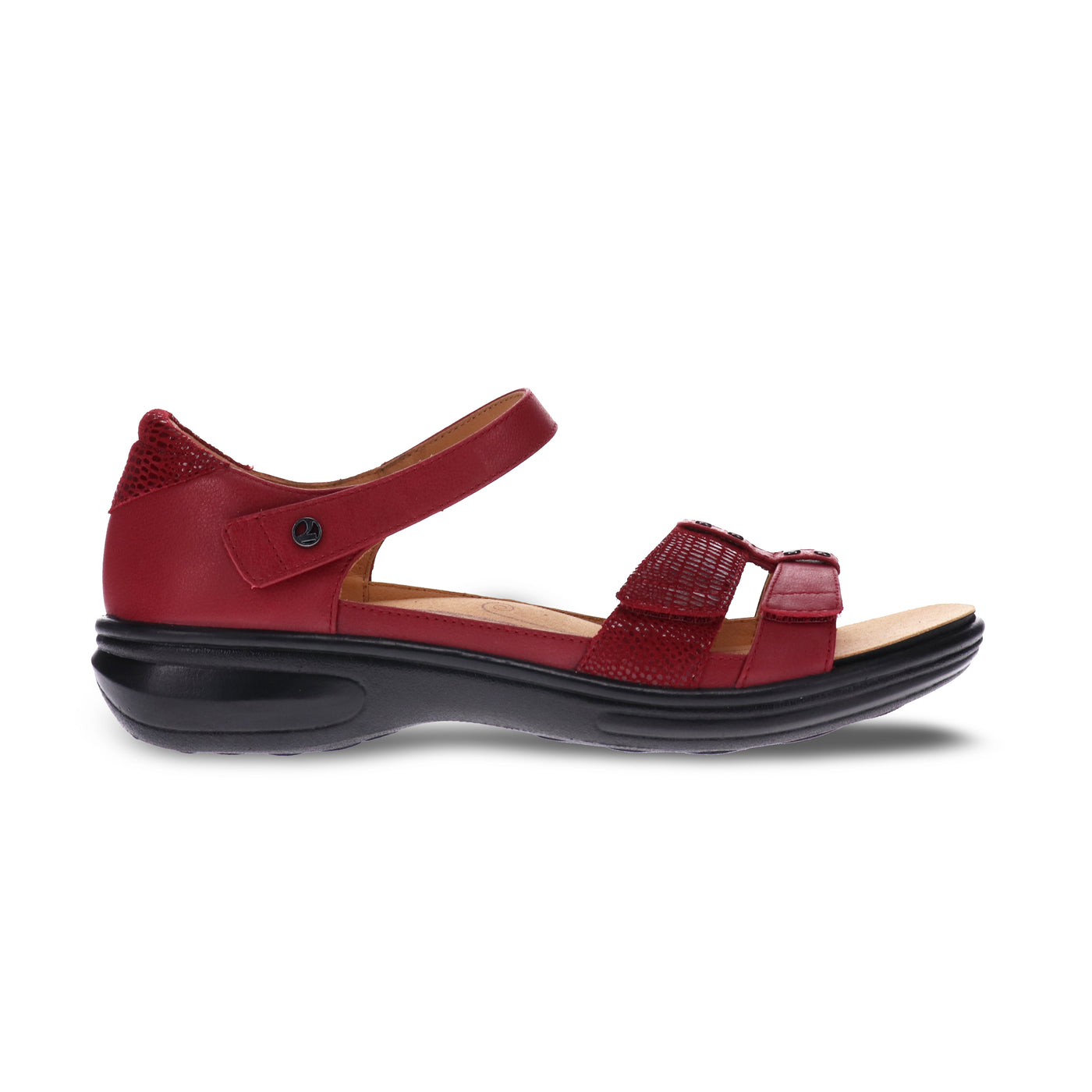cherry red arch support sandals