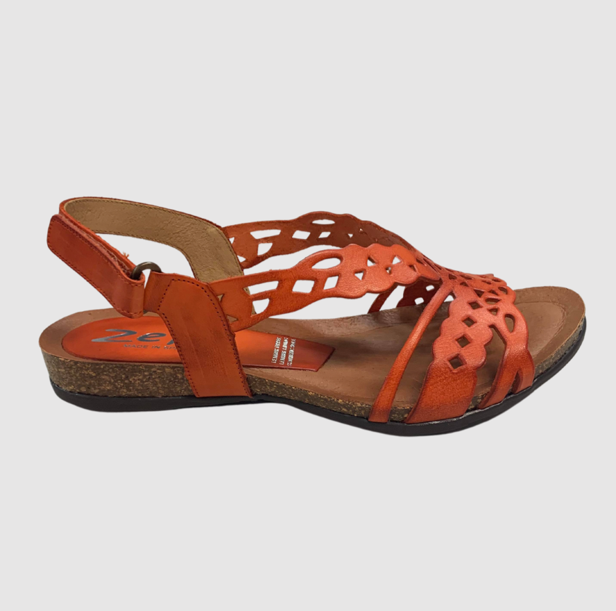 Orange leather sandals zeta