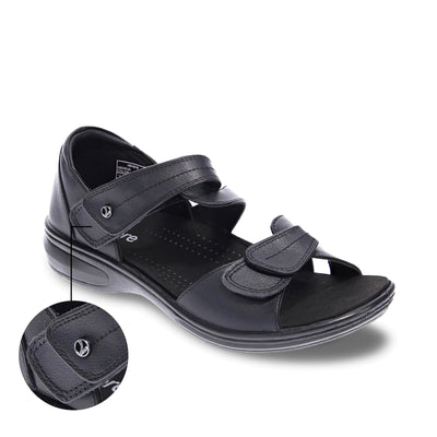 revere shoes geneva black wide supportive arch support sandals 
