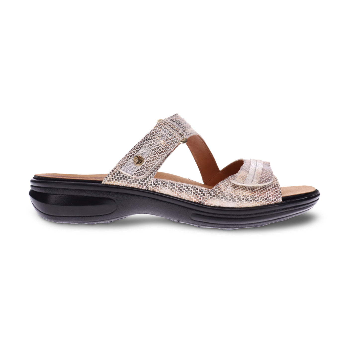 slip on leather slide with arch support