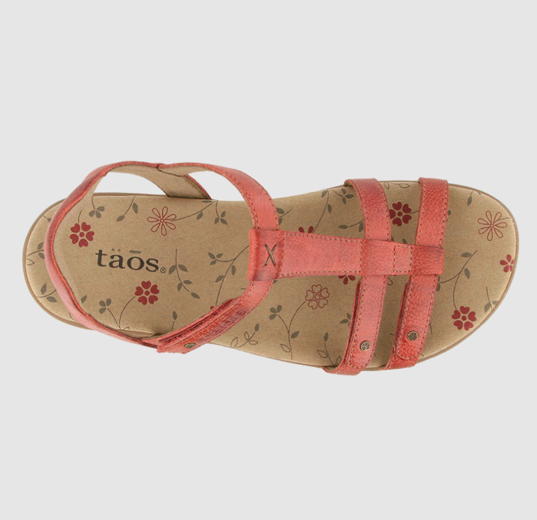 red sandals with velcro straps - comfort lightweight footbed