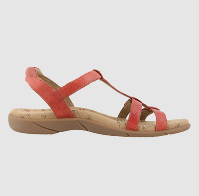 Red sandals by taos with adjustable straps 