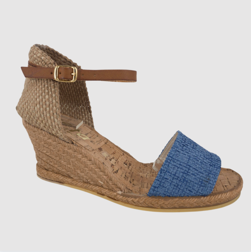 Marino Blue Espadrille wedge sandals