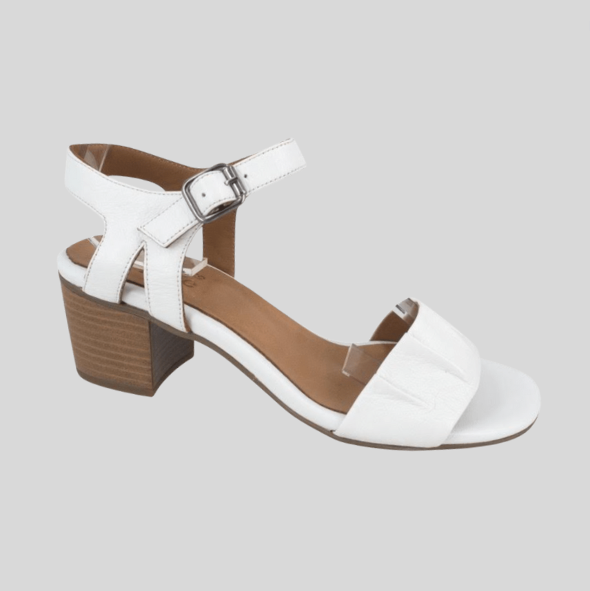 Thyme and Co Women's white leather heel