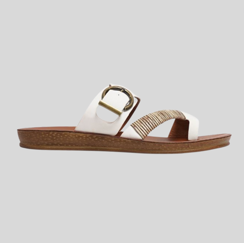 Los Cabos women's white casual slides 