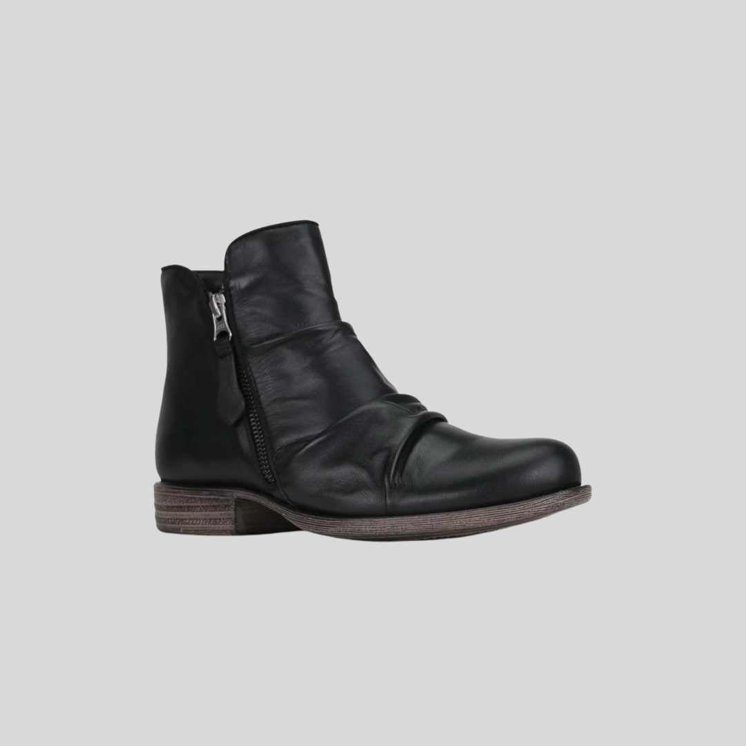 willet black leather b oots by eos footwear