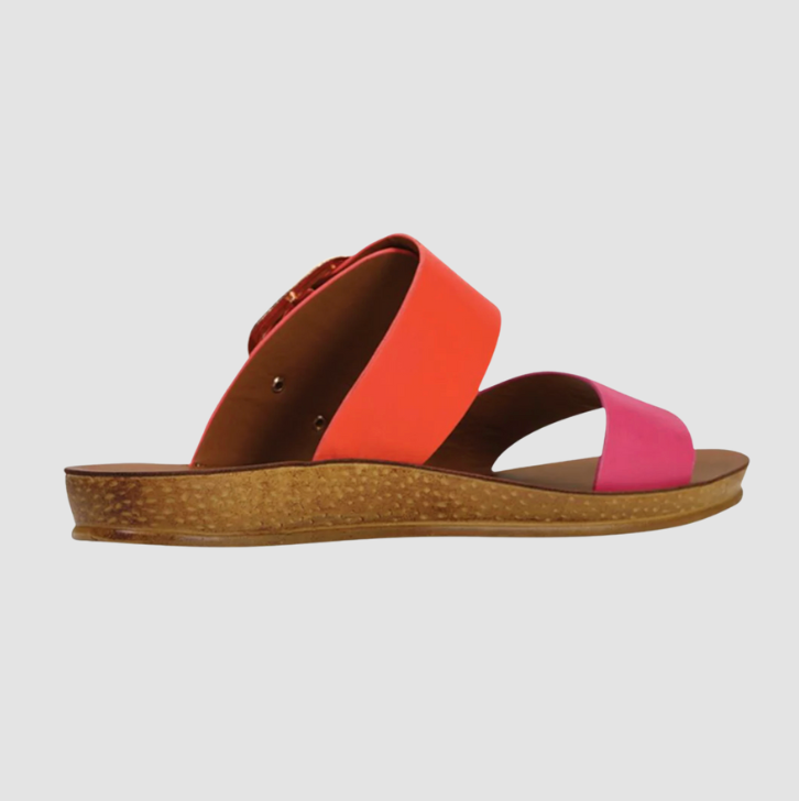 Los cabos women's pink and orange slides