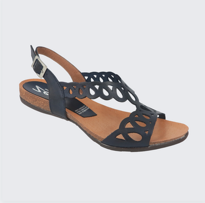 Navy womens flat sandals 