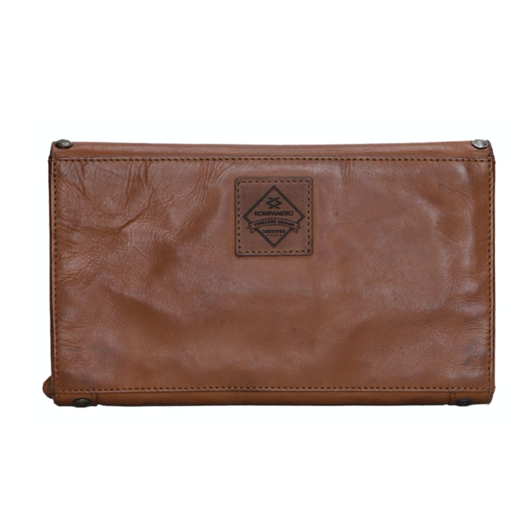 Kompanero Women's leather wallet Cognac