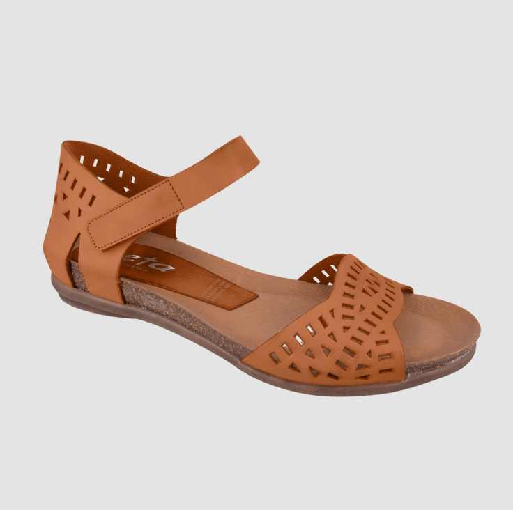 Women's leather tan casual sandals