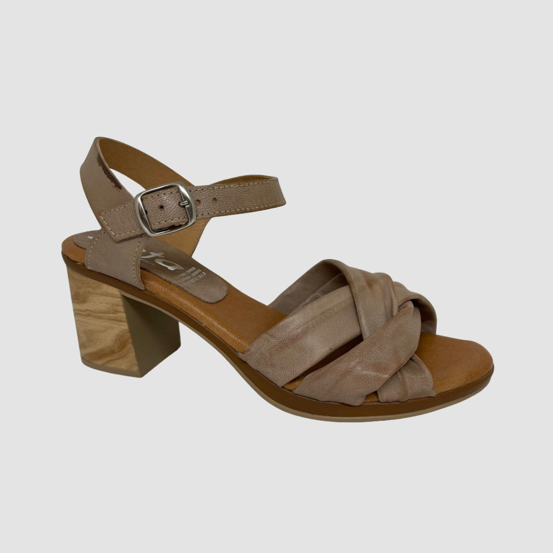 Women's Taupe Sandal with block heel 