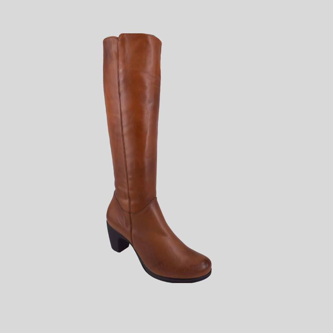 zeta Alcor - Madison Ocre Dark Tan Leather Boots