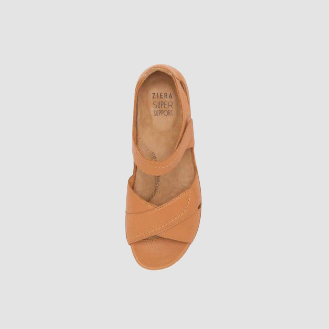Ziera shoes Tan sandal in wide fitting